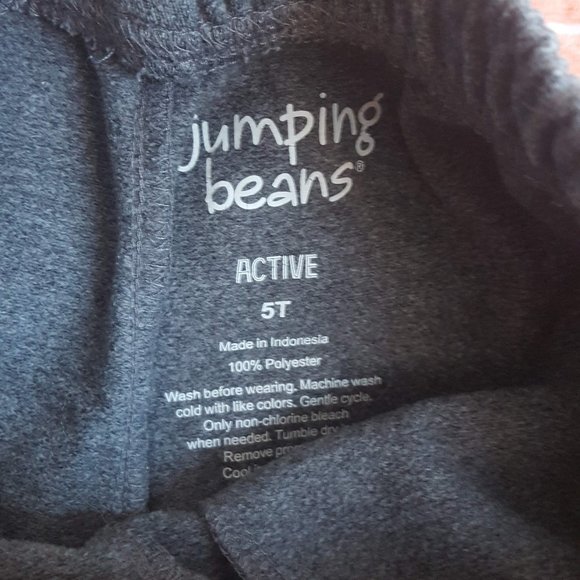 Jumping Beans Peach Striped Shirt and Gray Active Track Pants 5T - Picture 2 of 6